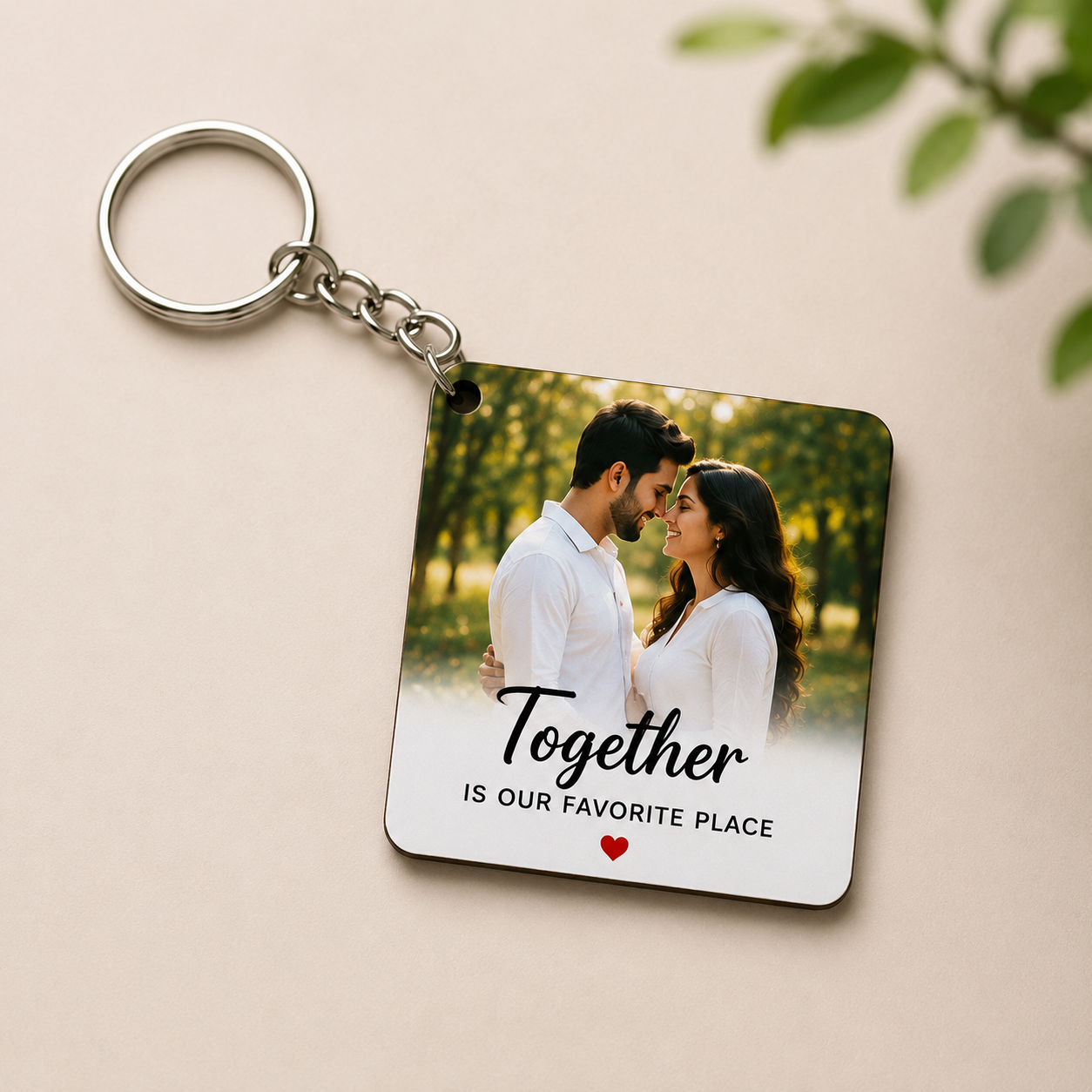 Personalized Square MDF Keychain