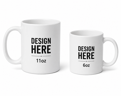 6oz White Ceramic Mug – Custom Photo & Text Printing