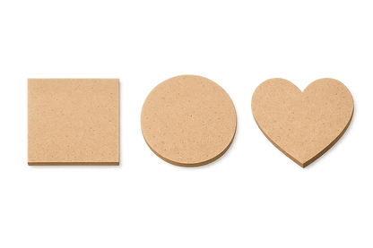 MDF Cutout | Square, Round & Heart Shape 3x3inch pack of 10