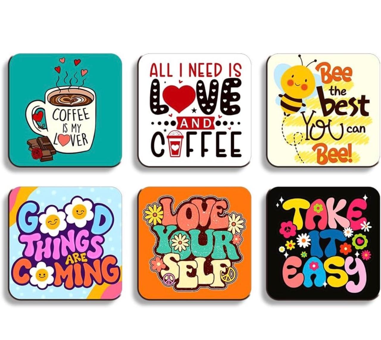 MDF Square Shape Coaster pack of 4